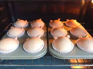 20、猪猪椰蓉小面包,烤箱170度预热，放入后调制150度烤10分钟，覆盖锡箔纸，再烤15分钟。