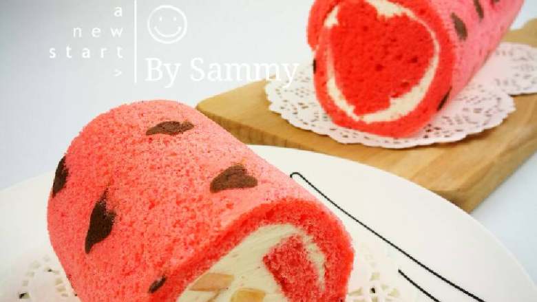 织女也疯狂—爱心蛋糕卷