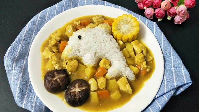 咖喱鸡肉便当小熊便当