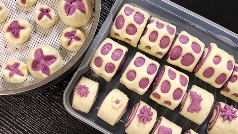 营养早餐双色紫薯馒头