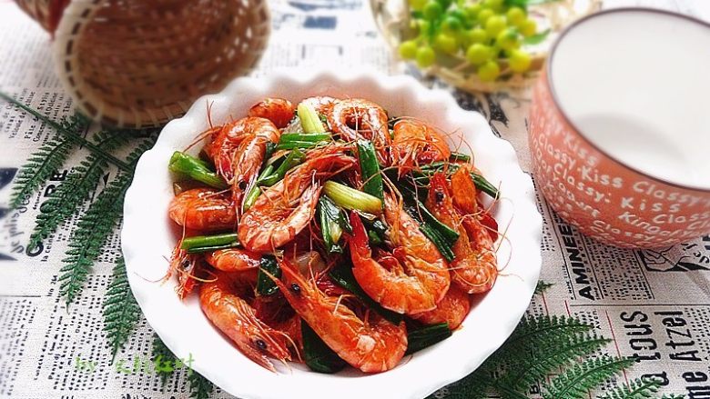 香葱干煸虾