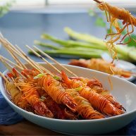私家茄汁金丝虾串