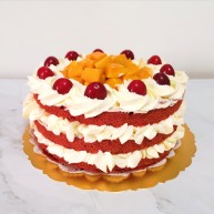 红丝绒水果裸蛋糕