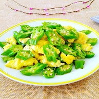 鸡蛋炒秋葵