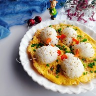 剩米饭百种做法小老鼠抱蛋煎饭团