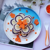 简单又快手的紫薯香蕉土司卷