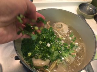 28、荠菜馄饨两吃,加葱花、香菜末！完成！