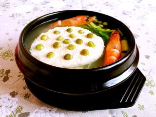 23、冬日暖心菜  荷塘月色,放入青豆，荷塘月色做好了