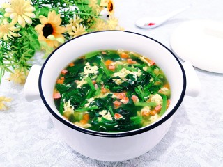 17、芙蓉鲜蔬汤,盛出，即可上桌