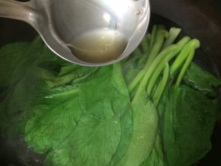 9、白灼菜芯,洗干净的菜芯放入开水锅焯水一下，滴入少许油，加入适量盐，提亮颜色更鲜