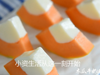 13、0厨艺也能轻松搞定的甜点——木瓜牛奶冻,摆盘即可开动！