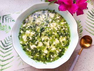 19、茼蒿菜豆腐羹,成品图