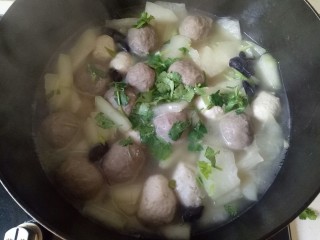 15、冬瓜肉丸汤,撒香菜