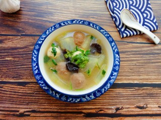 16、冬瓜肉丸汤,盛出