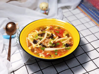 32、白玉菇鸡蛋汤,成品