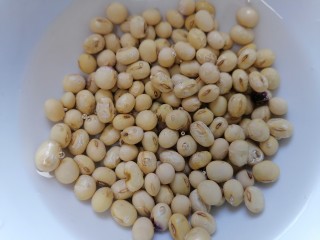 2、黄豆猪脚汤,将黄豆提前几个小时浸泡