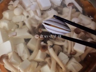 8、花蛤豆腐汤,注意观察，等花蛤裂开一个小口时，马上转小火。