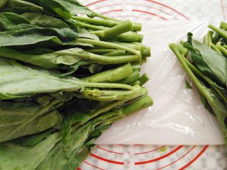 1、白灼芥兰,芥兰摘去老的叶子和梗,叶子上有虫眼,据卖芥兰的老人说是没打过虫