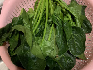 1、猪肝菠菜汤,菠菜洗干净沥干水