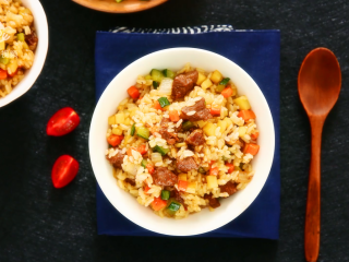 12、剩饭的逆袭！汁香肉满的红烧牛肉炒饭,成品展示