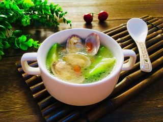 20、丝瓜花蛤汤,成品图