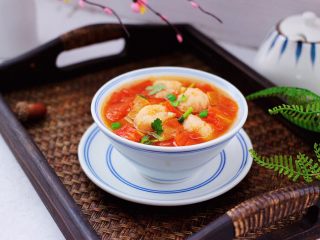 20、虾滑番茄豆干汤,成品一