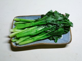 9、蚝油芥兰,控水后摆入盘中 