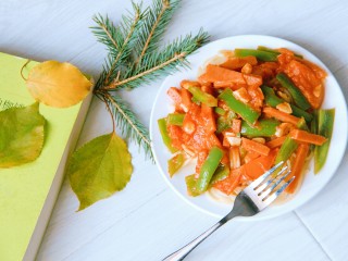 19、番茄青椒火腿意面,可以享用了