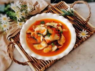 16、番茄黑鱼片,装盘 即可食用