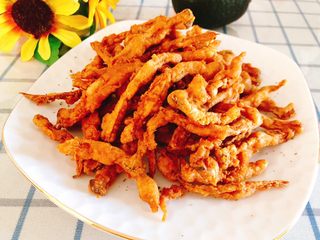 16、杏鲍菇吃出肉的味道-椒盐杏鲍菇,成品图。