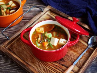 21、十味  海鲜（白蚬子）豆腐大酱汤,成品图。