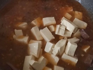 14、双色豆腐粉丝汤,水开后放入豆腐，血豆腐