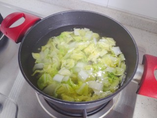 10、白菜豆腐汤,加适量清水，我加了锅体的三分之二