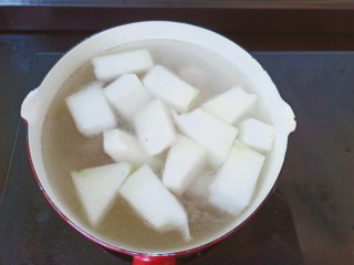 10、海带冬瓜汤,开大火炖10分钟。