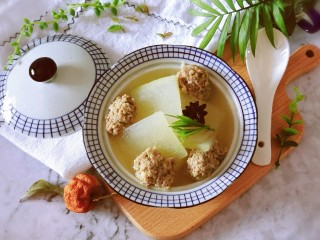 16、冬瓜肉丸汤,出锅 拌米饭好吃呀