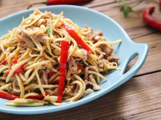 21、茭白炒肉丝,成品