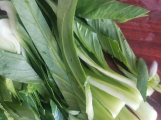 4、砂锅补气营养汤,油菜切粗丝