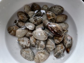 2、丝瓜花蛤汤,花蛤提前泡水加一点盐让其吐沙