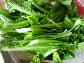 4、鱿鱼须小白菜粉丝汤,小白菜去根洗净