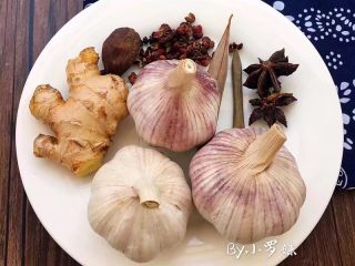 3、红烧肥肠,准备草果一个，八角2个，花椒20多粒，香叶2片，老姜一块，大蒜三个，大蒜要多放些可以去腥的。