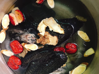 9、当归黄芪乌鸡汤,加入适量清水