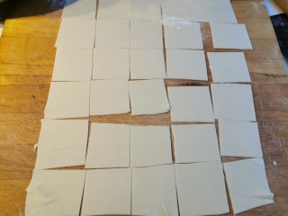 27、大馅馄饨~自己擀皮水打馅,切成小方块