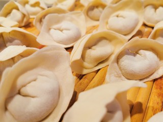 38、大馅馄饨~自己擀皮水打馅,全部包好