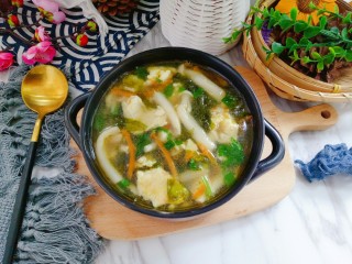 15、白玉菇鸡蛋汤,成品图