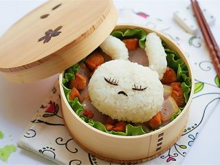 13、兔子趣味便当,也可以换个兔子造型,或表情