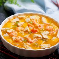 咸蛋黄虾仁豆腐