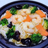 虾仁时蔬面