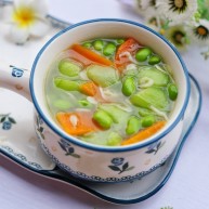 丝瓜毛豆虾米汤