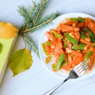 番茄青椒火腿意面