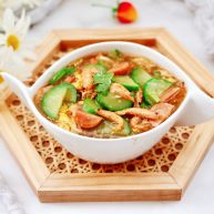 黄瓜火腿磷虾鸡蛋汤